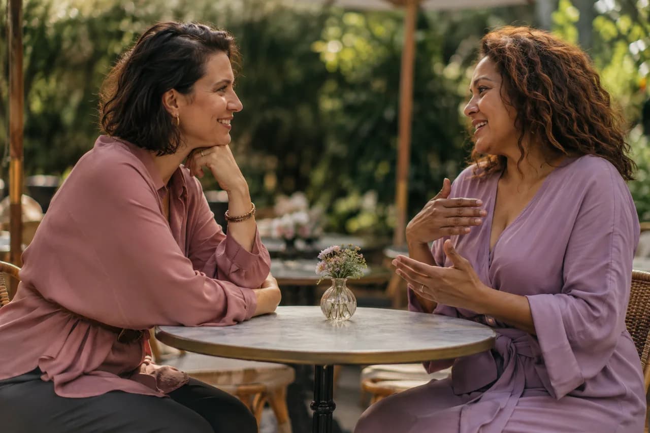 Mulheres conversando com presença e acolhimento